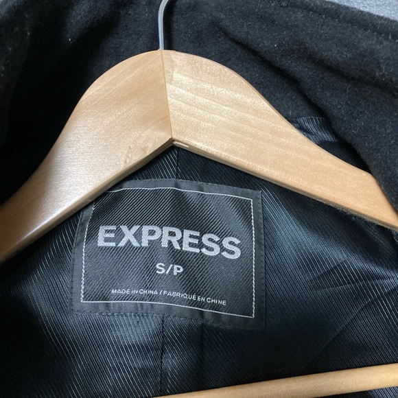 Express Wool Coat Men’s Size Small Black - Picture 4 of 16